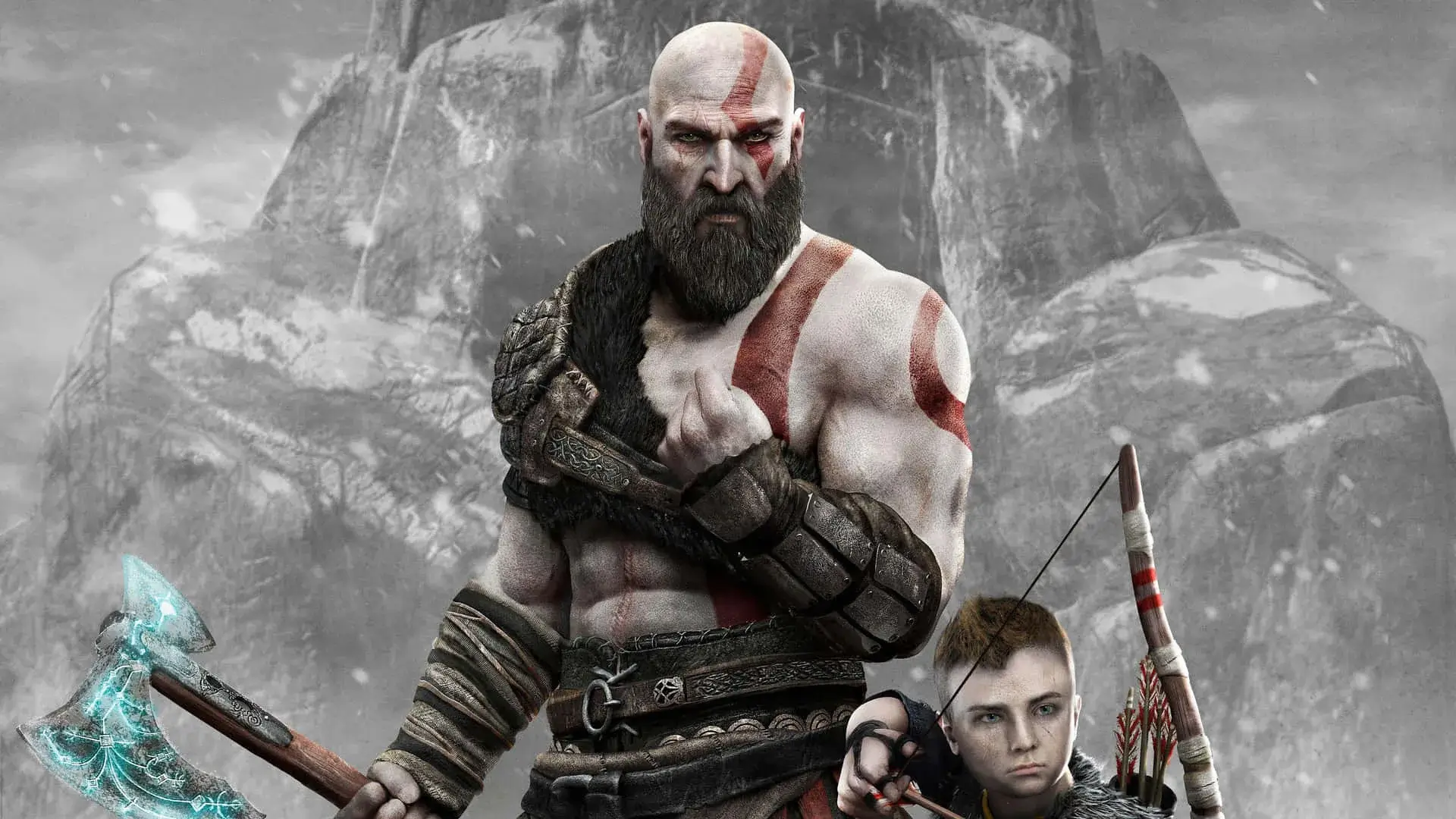 God of War oyunu Kratos ve Atreus karakterleri sahnesi